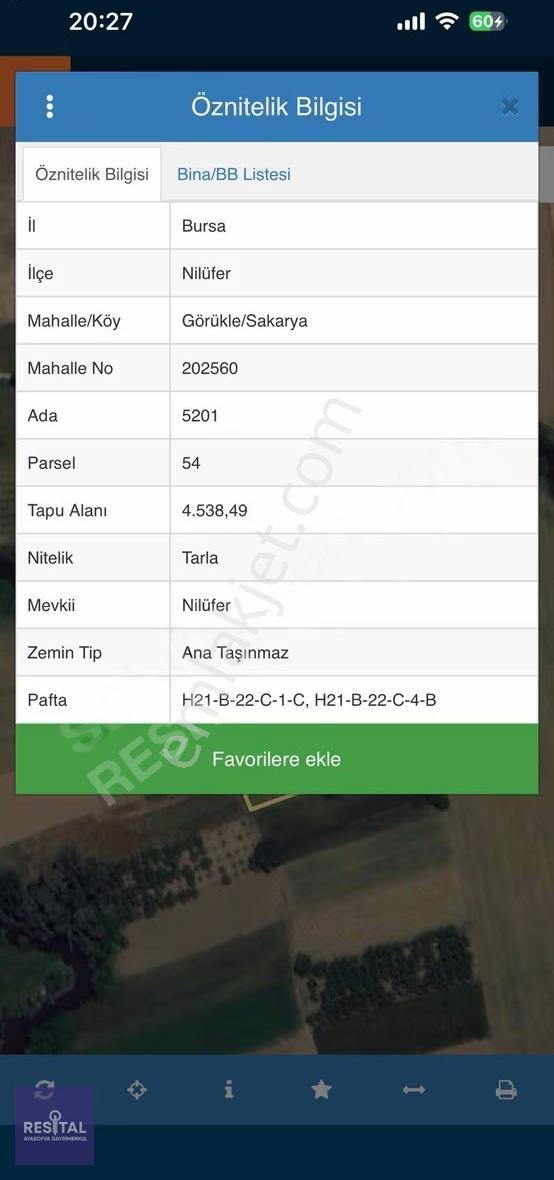 Görükle Sakarya Mahallesinde Satılık Yatırımlık Tarla