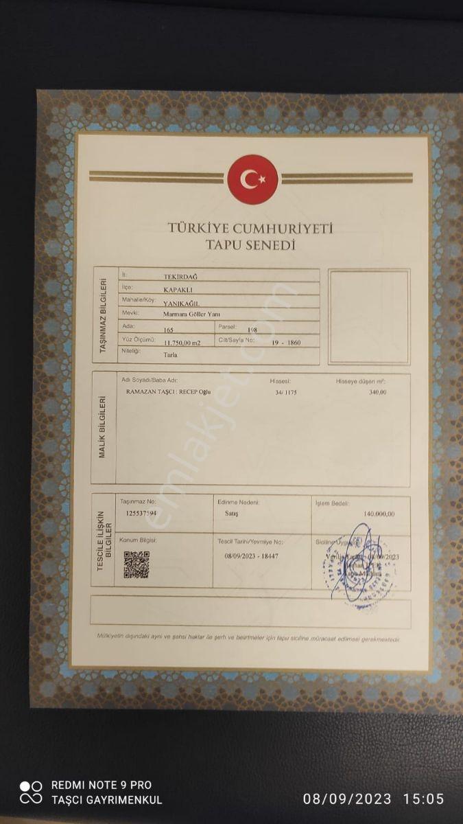 Kapaklı Yanıkağıl Da Satılık 340 M2 - Görsel 15