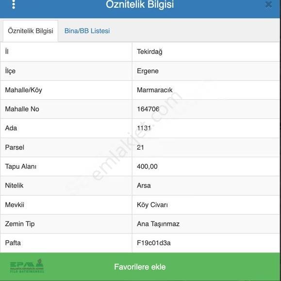 Tekirdağ Ergene Marmaracık Mahallesi 400 M2 Takasa Uygun Arsa ! - Görsel 21