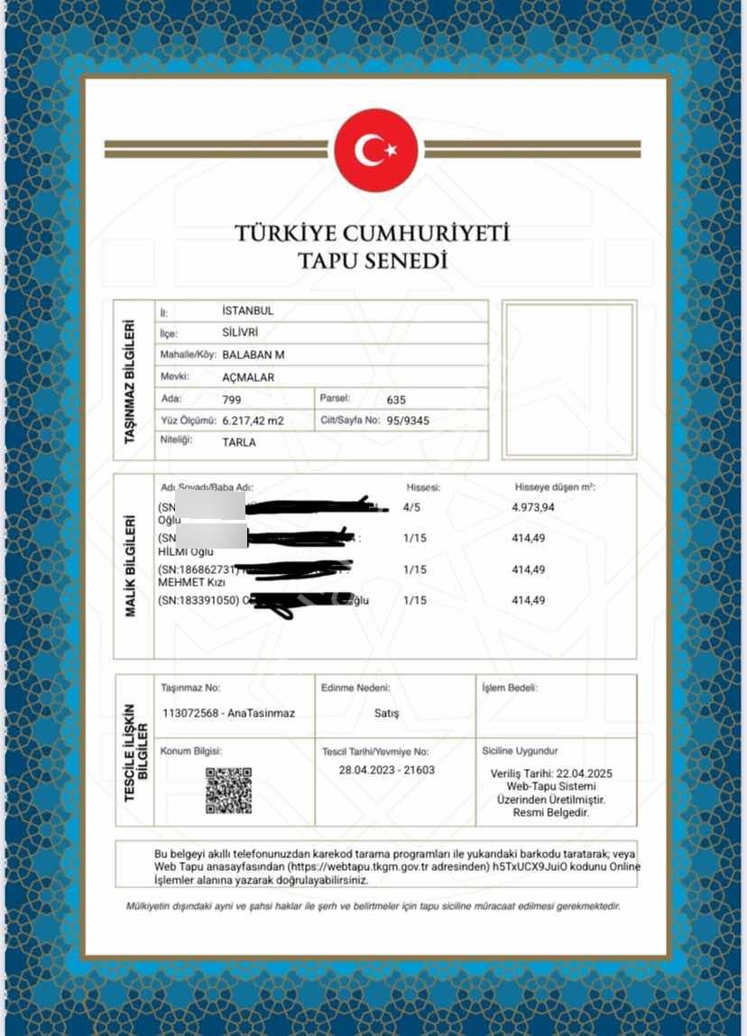 Acil İstanbul Silivri Balaban Sahibinden Satılık Arsa