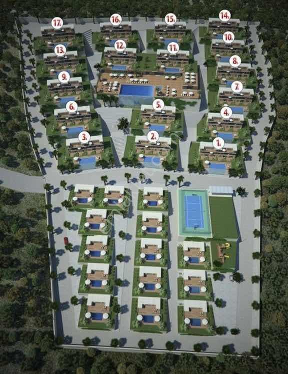 Muğla Milas Bodrum Meşelik Göl Havuz Doğa Manzaralı Kiralık 1+1 - Görsel 4