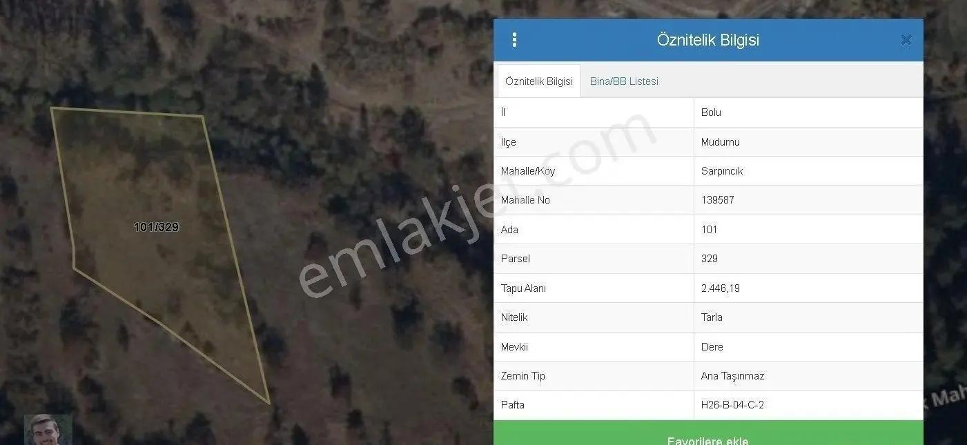 Mudurnu Sarpıncık Köyünde Satılık Tarlalar