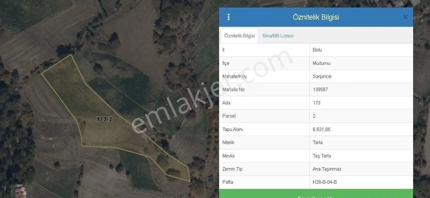 Mudurnu Sarpıncık Köyünde Satılık Tarlalar - Görsel 2