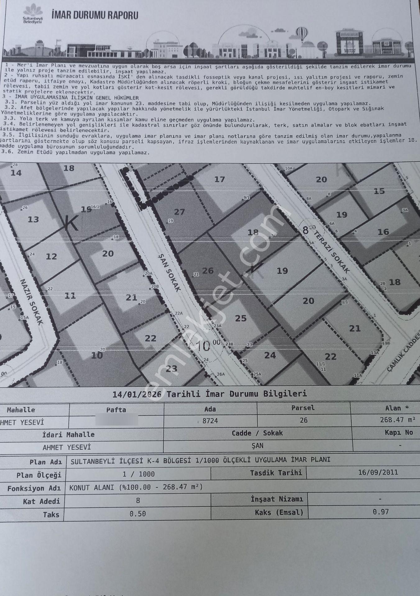 Ahmet Yesevi Mahallesinde, Ana Yollara Yakın , 268 M2 Arsa - Görsel 8