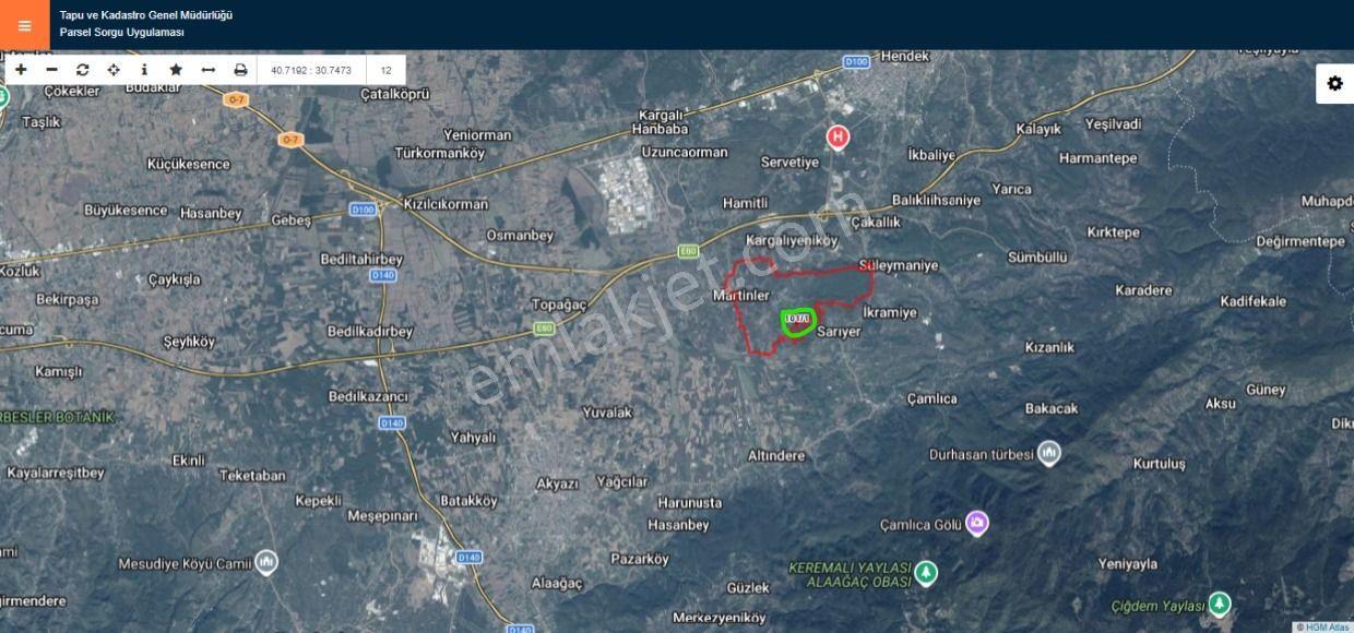 Kaçmaz Emlak'tan Sakarya Hendek'te Satılık 9824 M2. Fındıklık - Görsel 2