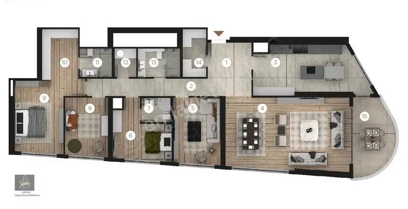 Natura Vadi Projesi 4+1 Kiralık Daire | 35.kat Vadi Manzaralı - Görsel 5