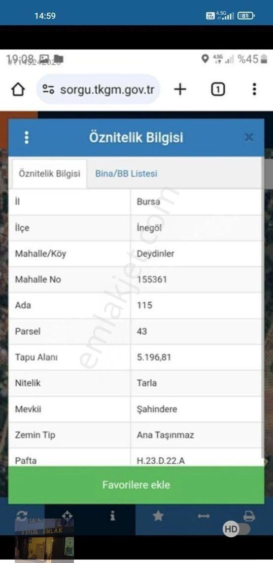 Bursa İnegöl İsaören Mahallesi’nde Satılık Yatırımlık Arazi - Görsel 14