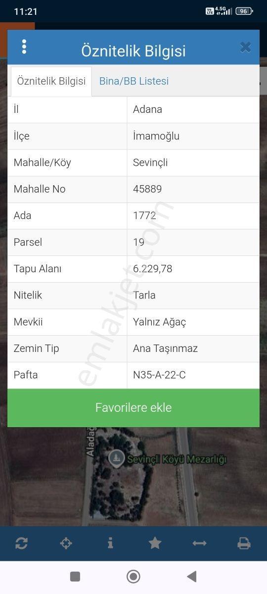 İmamoğlu Sevinçli'de Satılık Tarla Ana Cadde Cepheli - Görsel 2