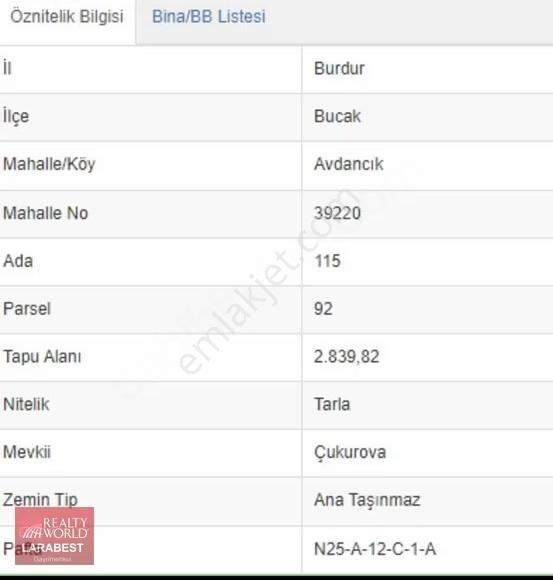 Burdur Bucak Avdancık Köyünde Satılık Tarla - Görsel 5
