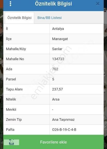Satılık Sarılar Mahallesi Tek Tapu 2 Parsel Arsa - Görsel 3