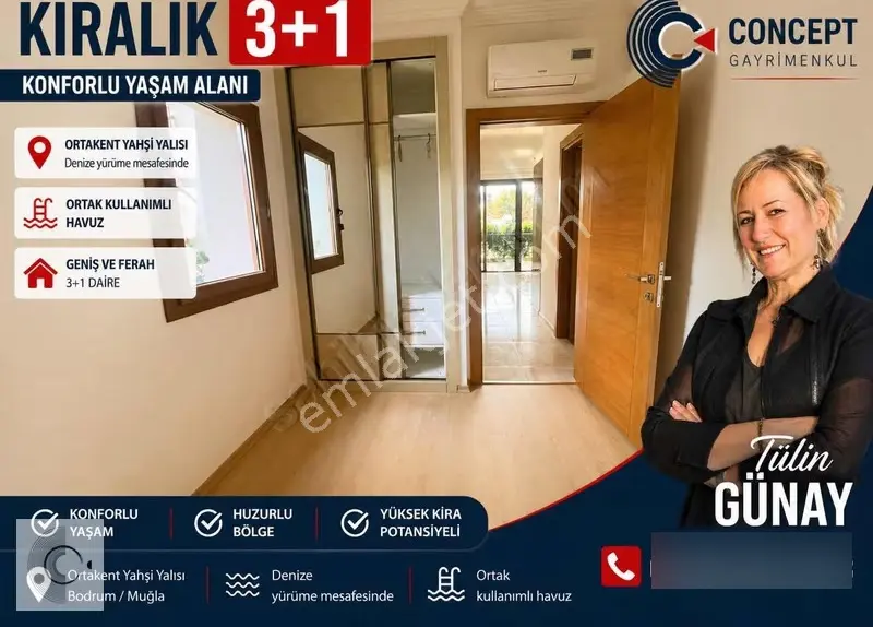 Ortakent Yahşi En Değerli Sitede | 3+1 Kiralık Havuzlu Daire - Görsel 4