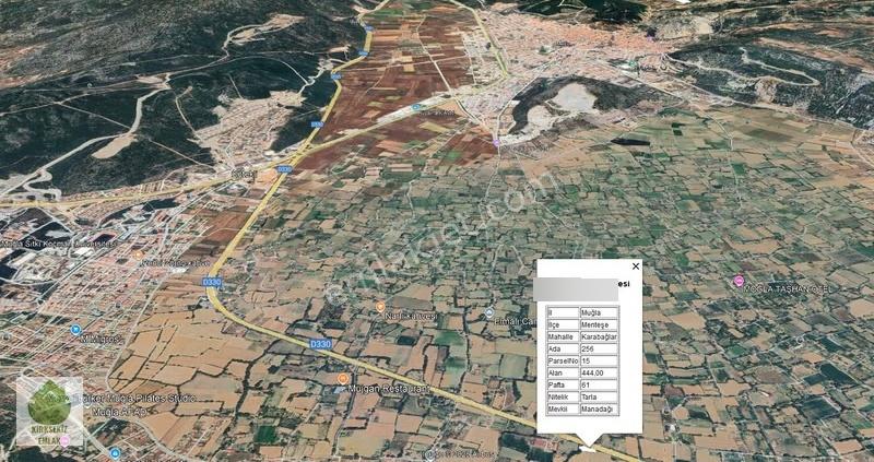 Muğla Menteşe Karabağlarda 444m² Yatırımlık Tarla... - Görsel 11
