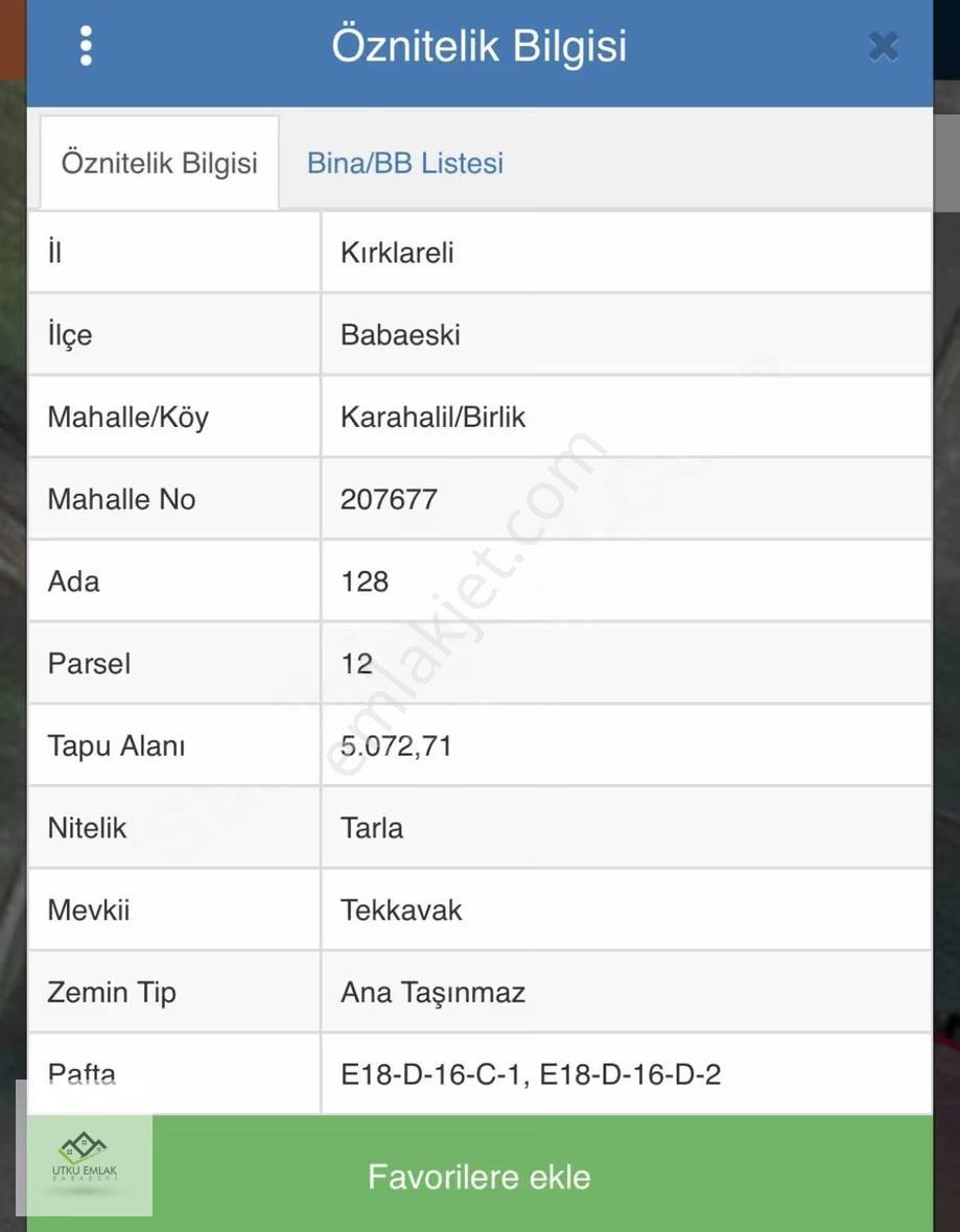 Babaeski Karahalil/ Birlikte 5072 M2 Satılık Tarla - Görsel 3