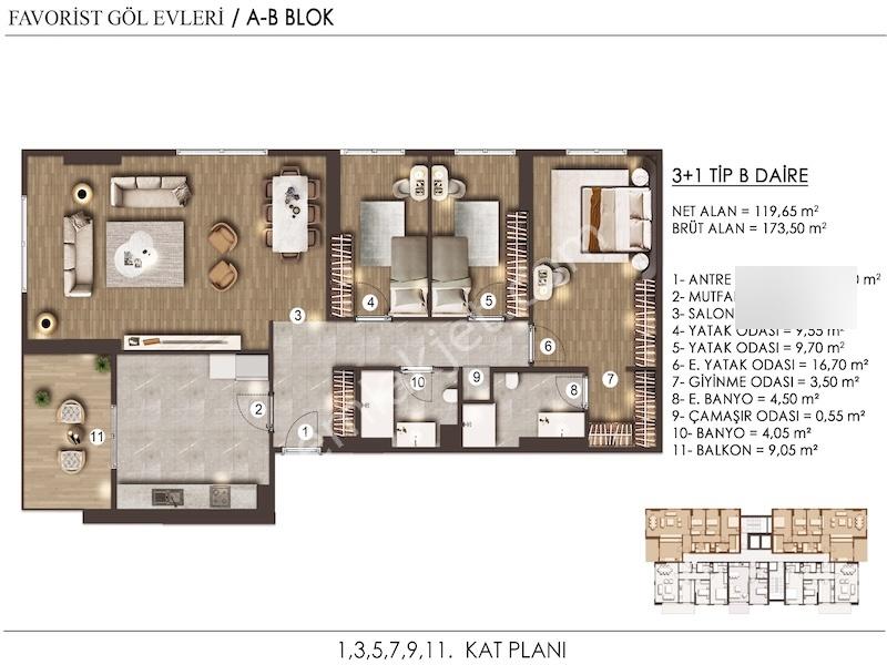 Satış Ofisi Güvencesiyle Sosyal Tesisli Yeni Projede 3+1 Daire - Görsel 15