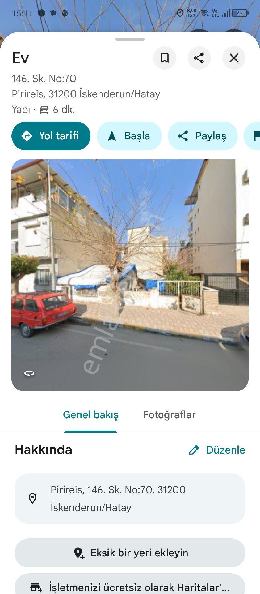 Sahibinden 4 Kat %40 İmarlı 165 Metre Kare Arazi