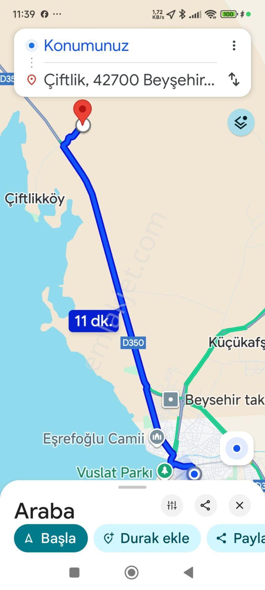 Konya Beyşehir Çiftlik Mah De Satılık Yatırımlık Göl Manzaralı Arsalar - Görsel 4