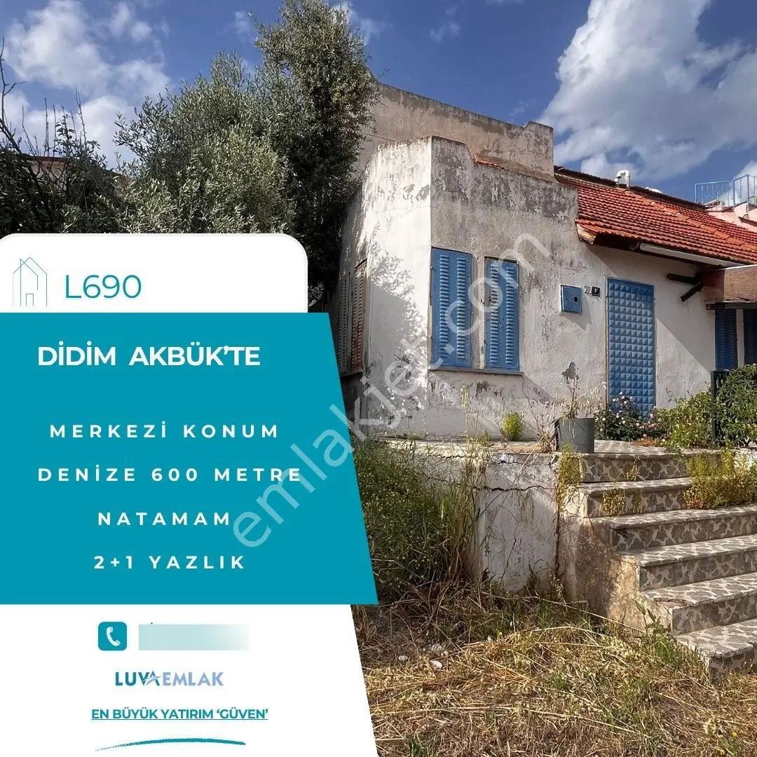 Didim Akbükte Denize 600 Metre Mesafede Tadilat Gerektiren Yazlık