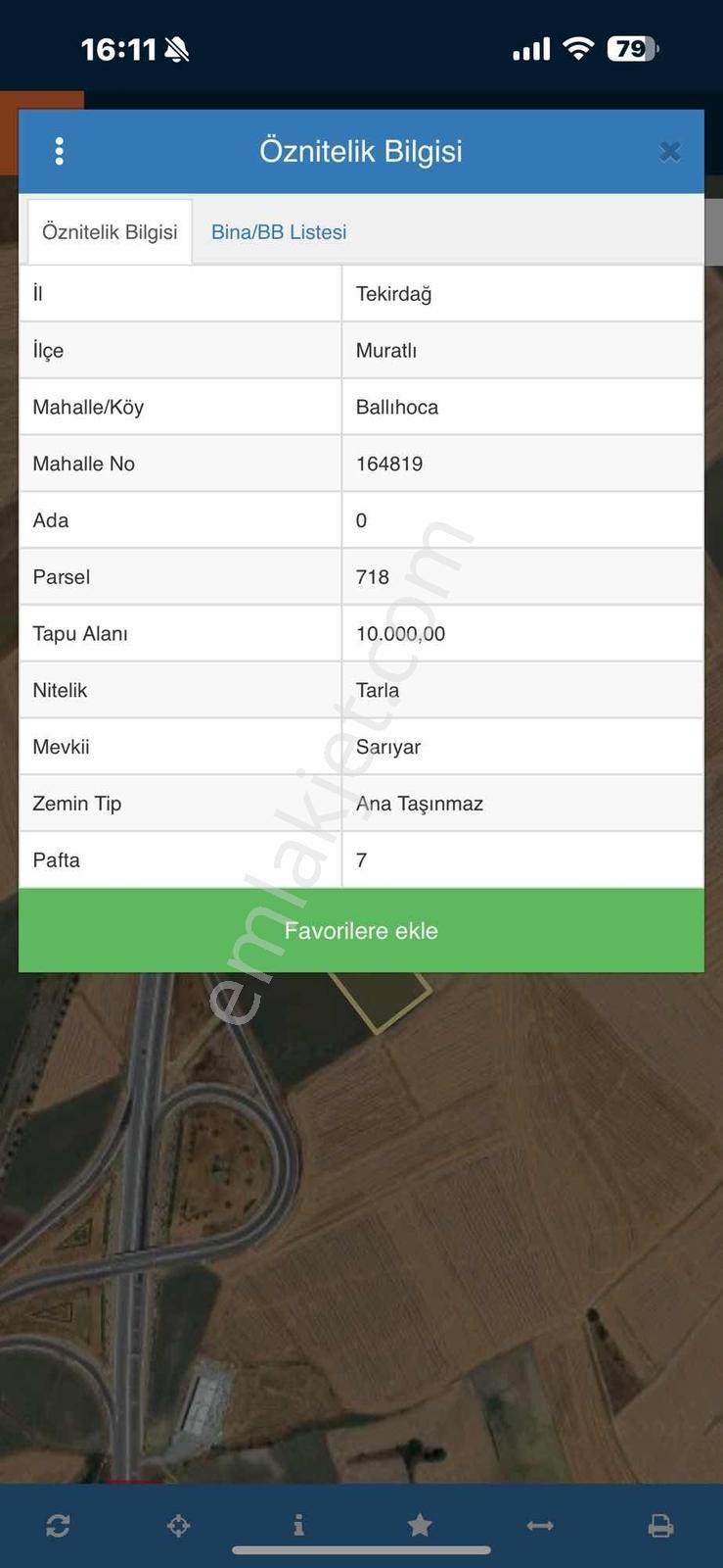 Tekirdağ / Muratlı / Ballıhoca / 10.000 M2 / Çevreyolu / Satılık - Görsel 2