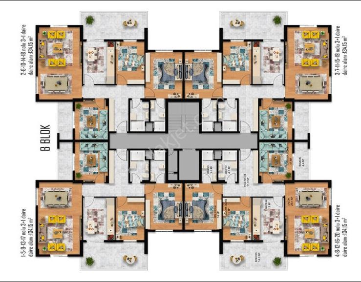 Kayapa Da 3+1 Sıfır 135 M2 Satılık Bahçe Katı Daire - Görsel 5