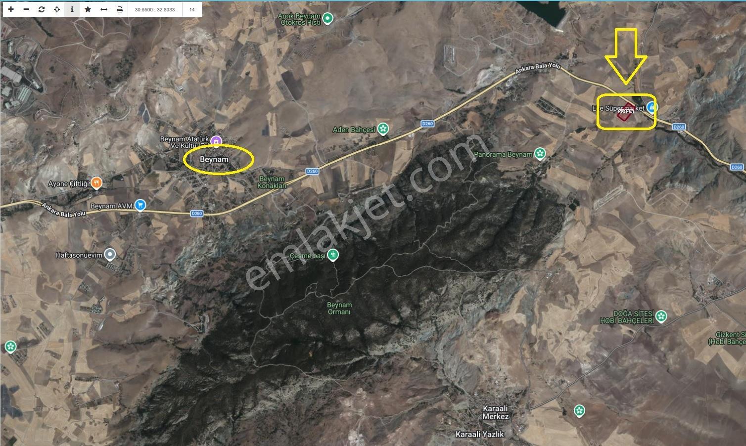 Beynamda 1000m2 Bala Asfaltına Cephe Etrafı Çevrili Kiralık Arsa - Görsel 19