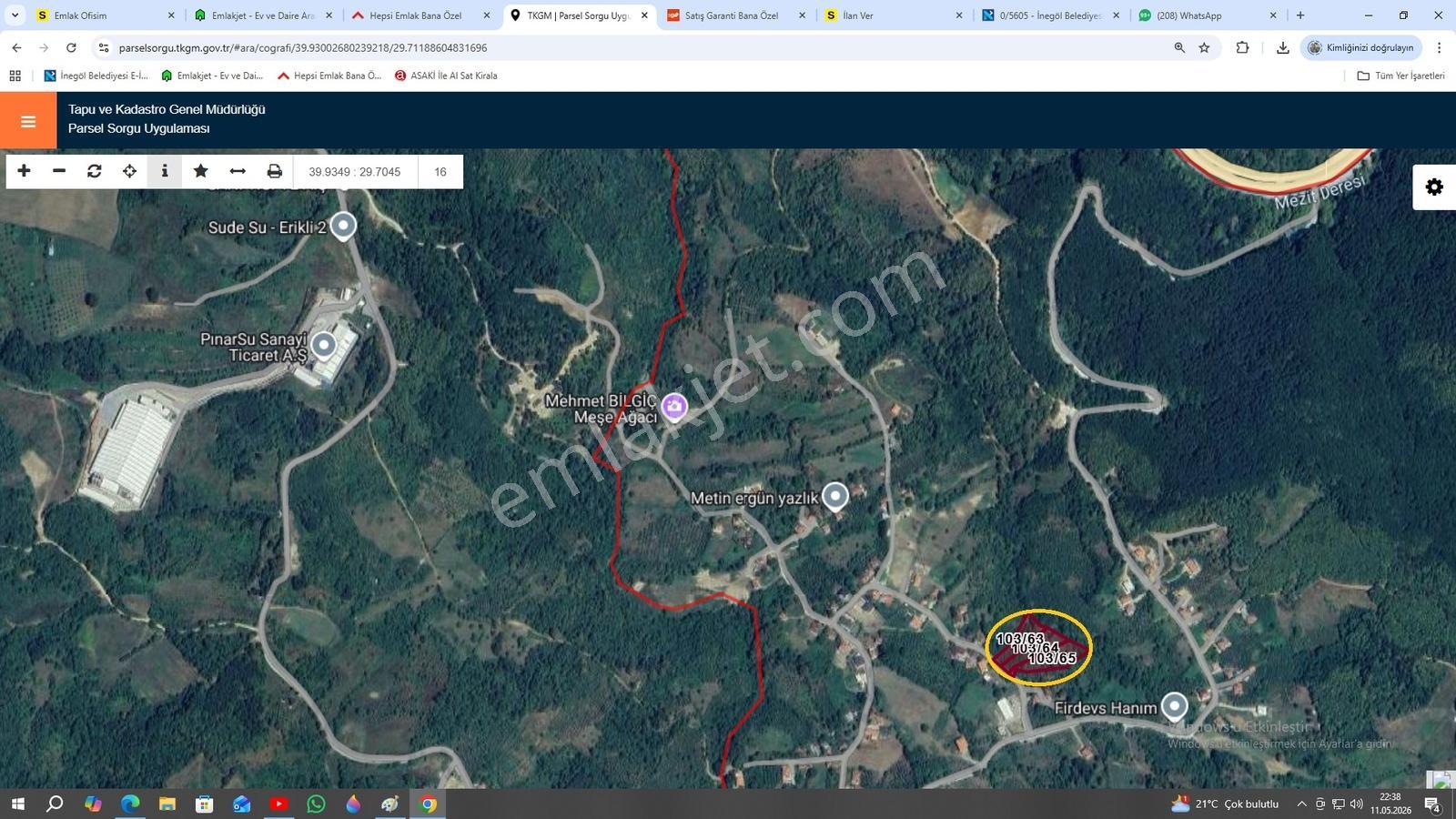 İnegöl Mezitler Mahallesinde Satılık Toplam 7760 M² Üç Arsa - Görsel 17