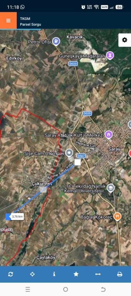Tekirdağ Saray Çukuryurt Da Satılık 5000 M2 Tarla - Görsel 7