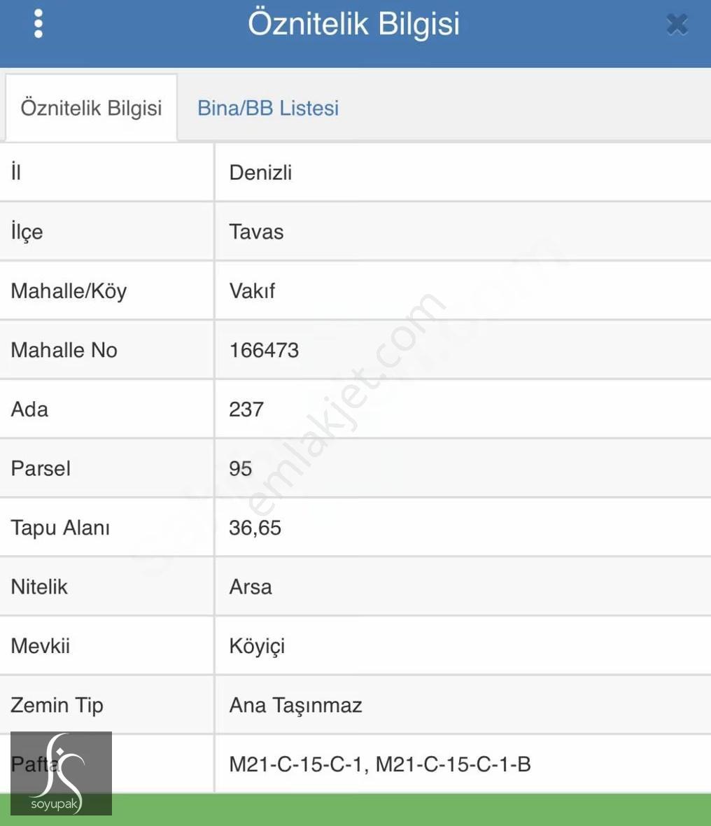Denizli Tavas Vakıf 237 Ada 95 Par 36m2 +62m2 Arsa - Görsel 4