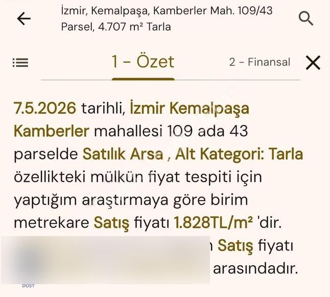 Kemalpaşa Kamberler Köyünde Yol Cepheli 4700m Satılık Tarla - Görsel 4