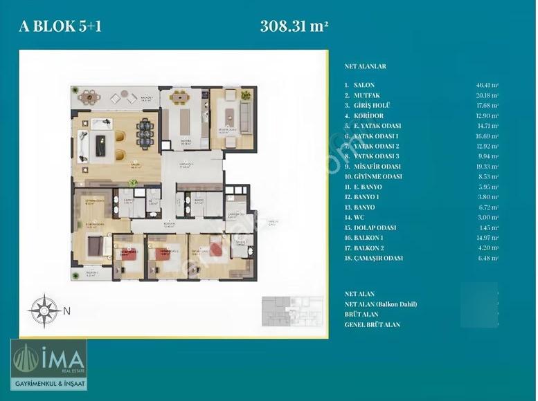 İma'dan Başakşehir Başakport Projesinde Satılık 5+1 Daire - Görsel 8
