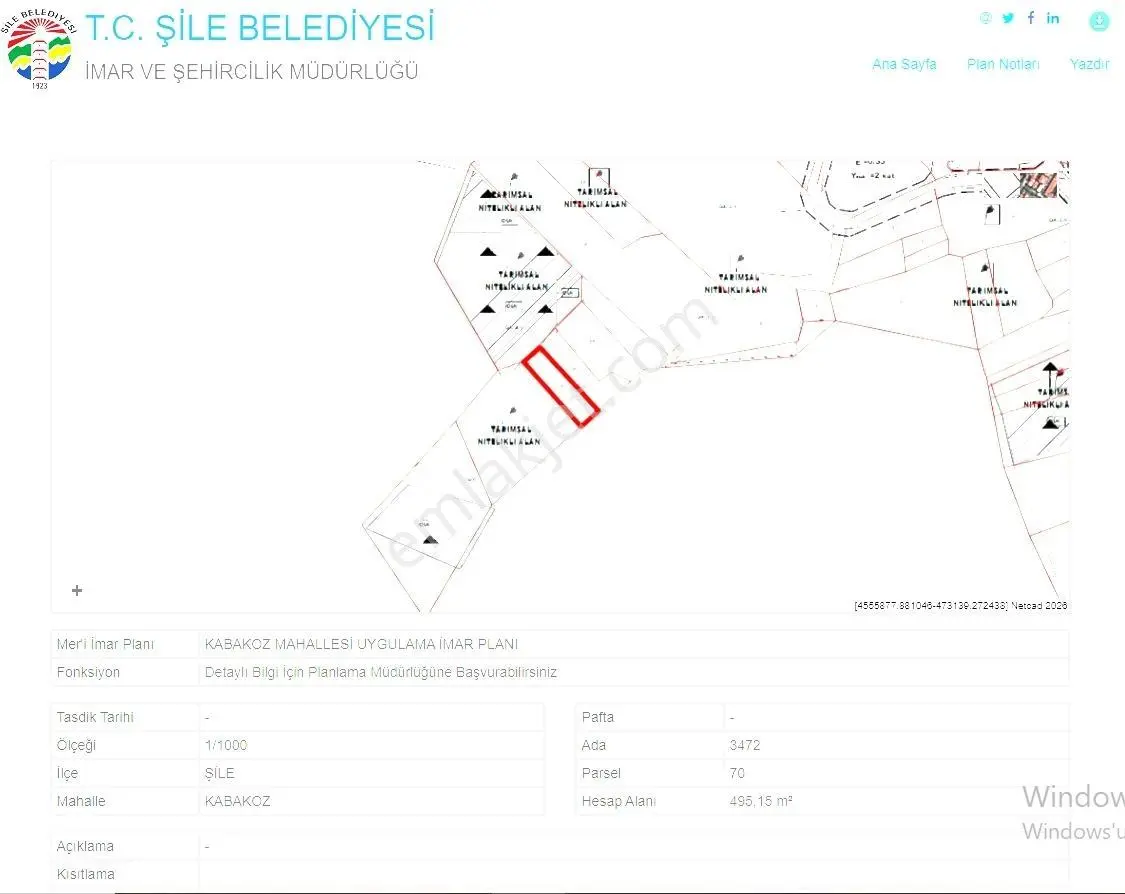 Kabakoz Mahallesinde 445 M2 Tarla - Görsel 4