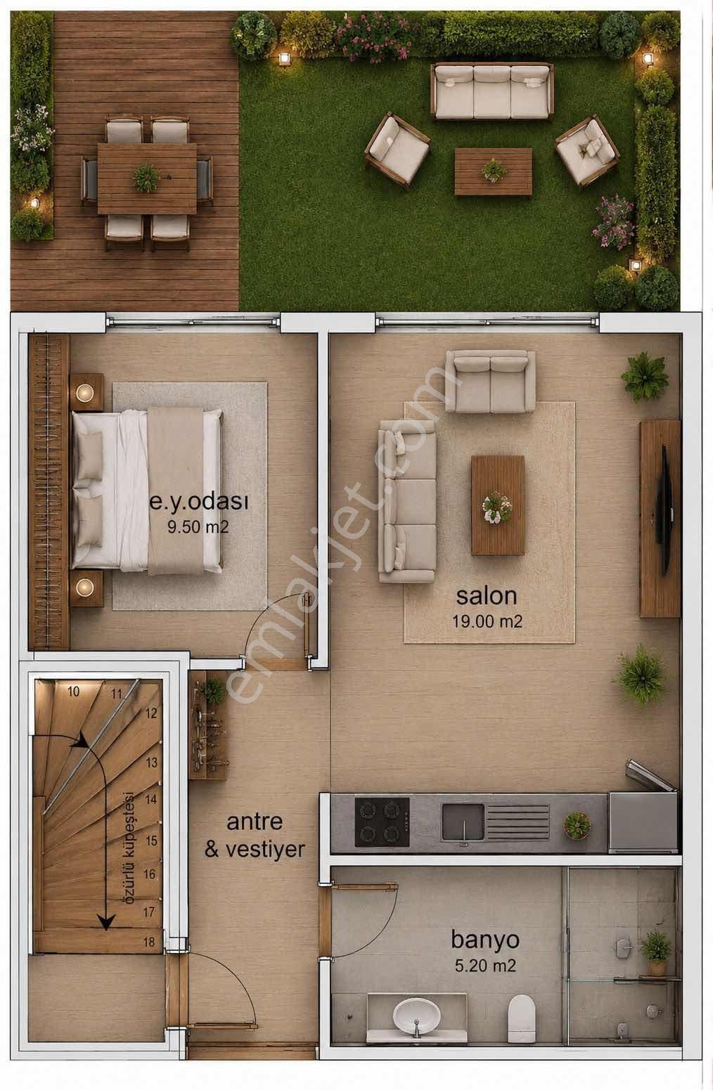 Aydının En Gözde Mahallesi Zeybek'te Satılık 1+1 Daire - Görsel 5
