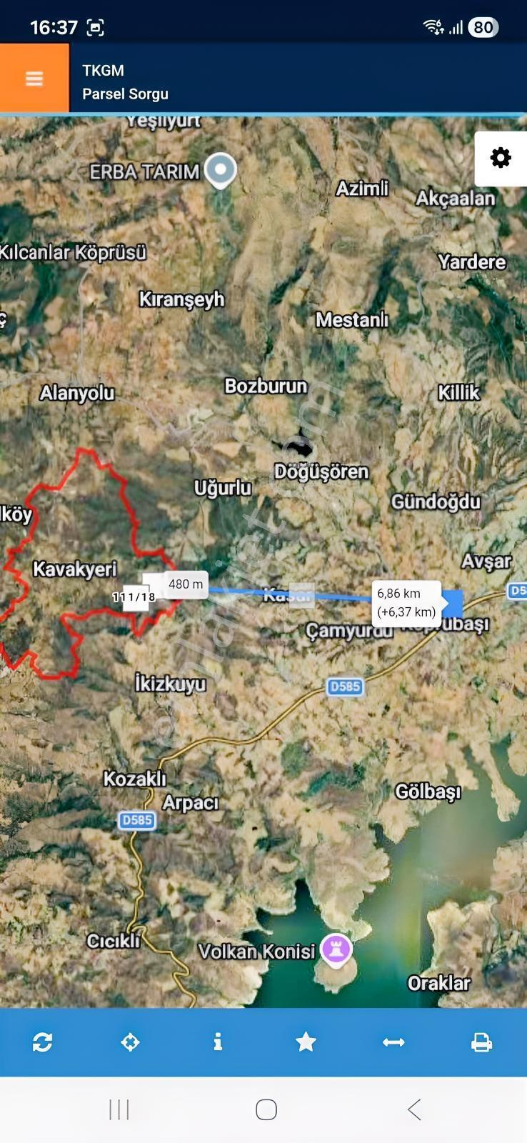 Manısa Köprübaşı Kavakyeri 7600 Metrekare Tek Tapu Arazı - Görsel 5