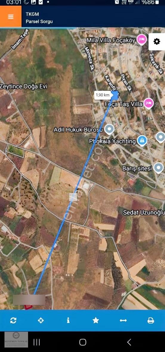 Foça Yeni Bağarası 158 M² Yatırımlık Parsel - Görsel 3