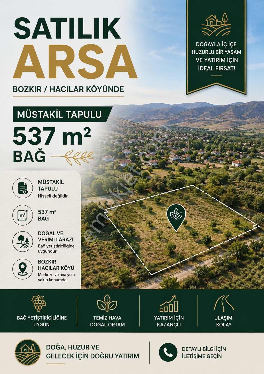 Konya Bozkır Hacılarda 537 M² Müstakil Tapu Bağ - Görsel 2