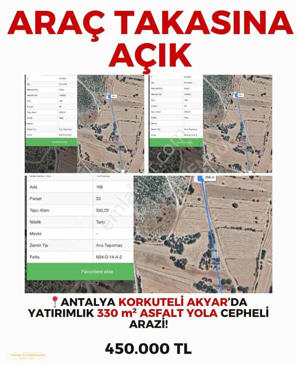 Asfalta Cephe Korkuteli Merkeze 8 Km