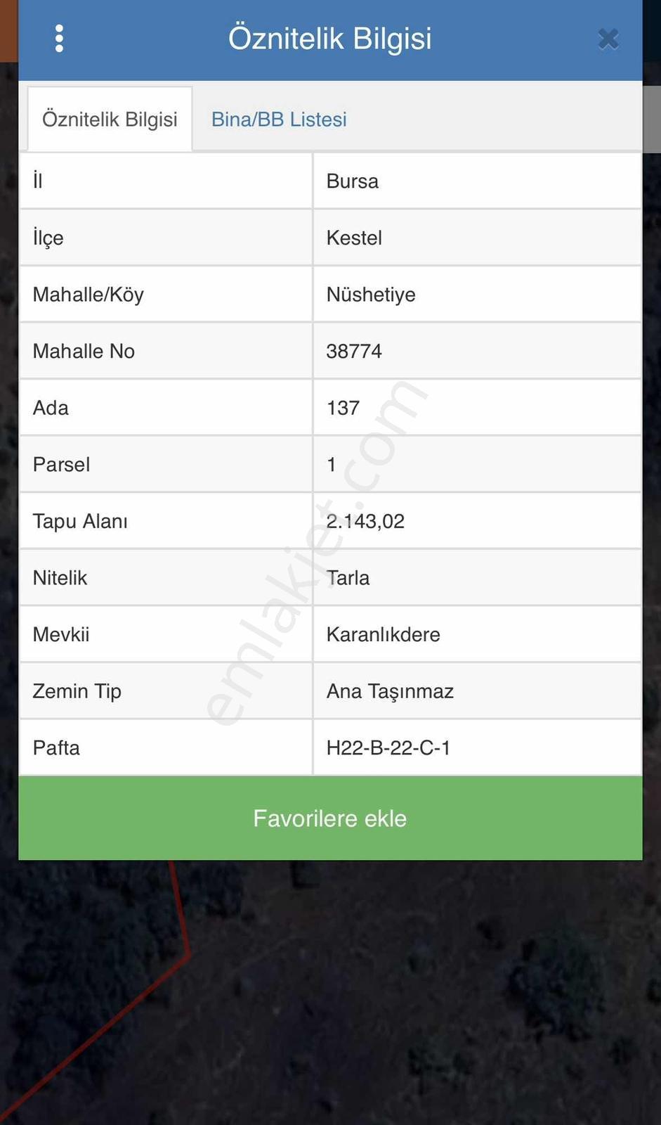 Kristal İz Kestel Nüshetiye'de Satılık Tarla