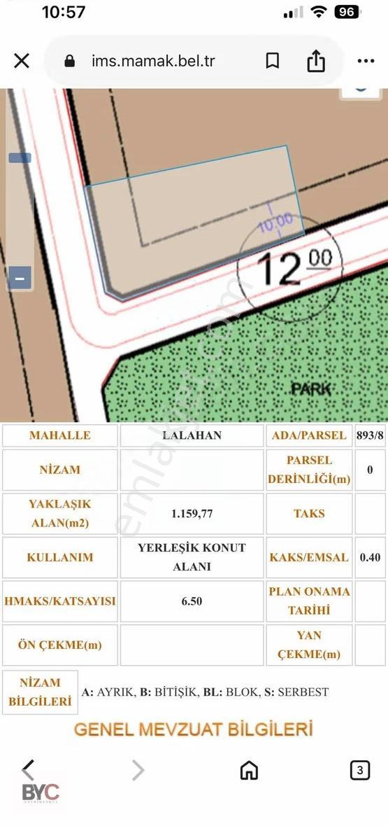 Lalahan Karşıyaka Mah Sinde Köşe Parsel 580 M2 İmarlı Arsa - Görsel 2