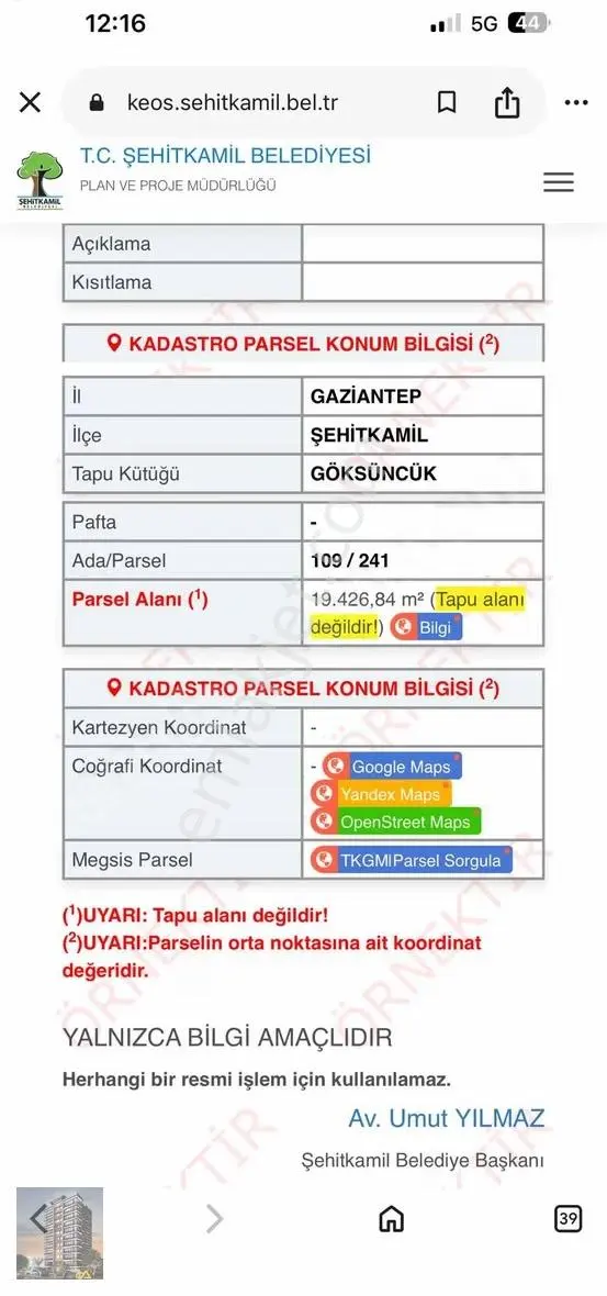 Şehitkamil Göksüncük'de Satılık Tarla - Görsel 4