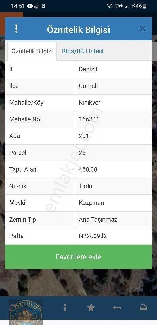 Denizli Çameli Kınıkyerinde Satılık 450 M2 Tarla - Görsel 2