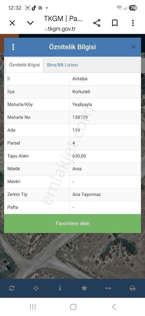 Acil Satılık! Korkuteli Yeşilyaylada Yatırımlık Arsa