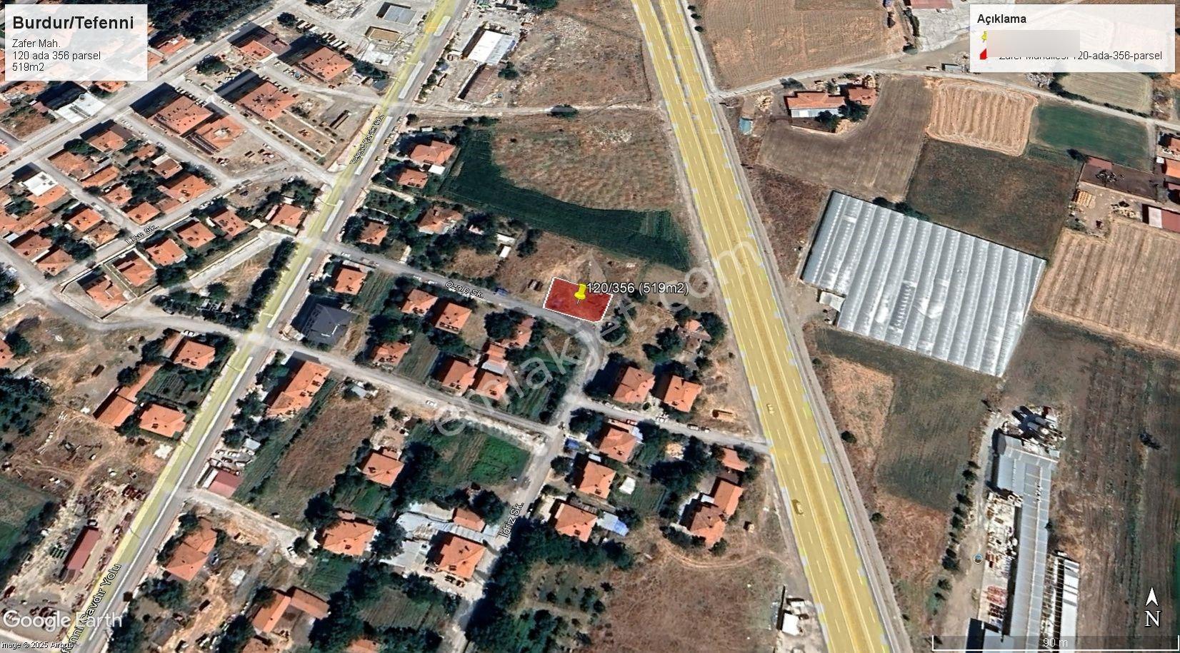 Tefenni Merkez/zafer Mh. Antalya Yolu Yakını 518m2 İmarlı Arsa - Görsel 2