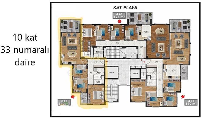 Tunçbey'den Leb-i Derya Sitesi Fırsat Daire 3+1 Bürüt 135 - Görsel 38