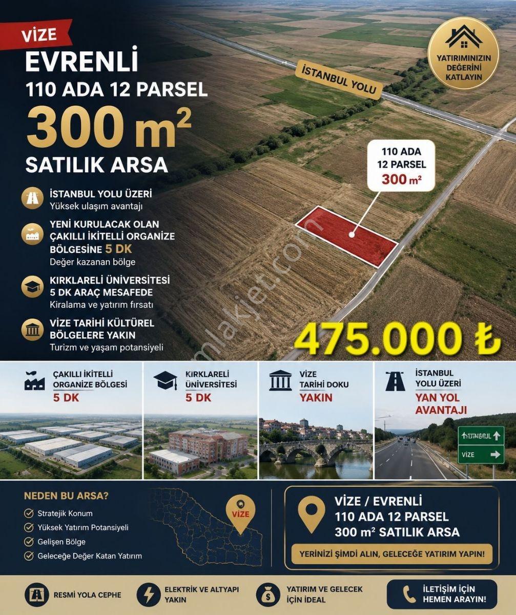 Çakıllı Evrenli İstanbul Yolu Üzerinde Satılık 300 M2 Tarla - Görsel 14