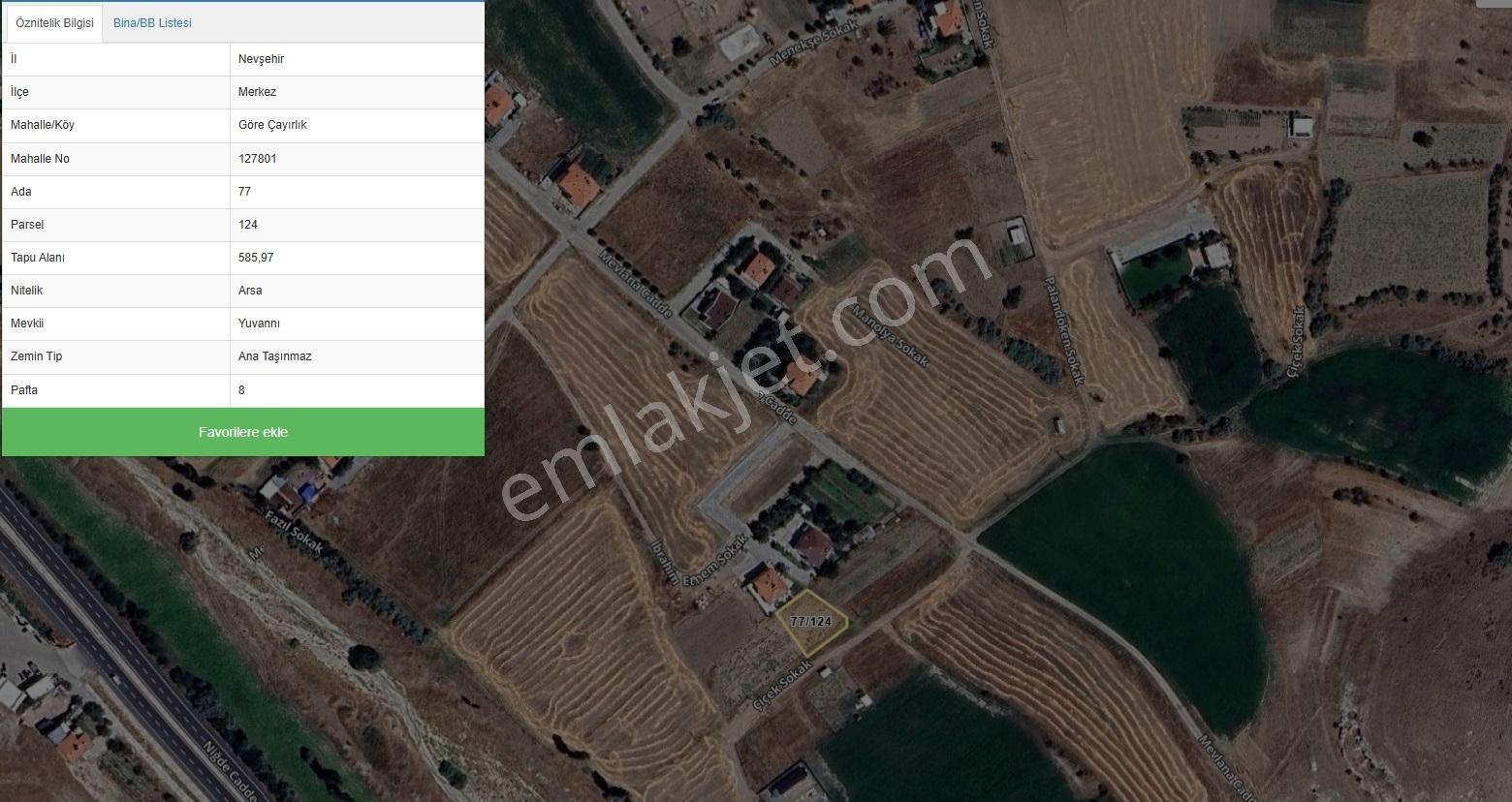 Nevşehir Göre Çayırlıkta 585 M2 Vila Parseli Acil Satılık Arsa - Görsel 2