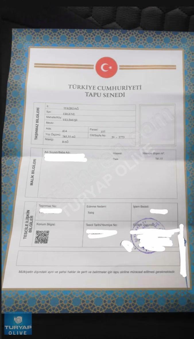 Tekirdağ Ergene Müthiş Konum Satılık Bağ Arsa - Görsel 5