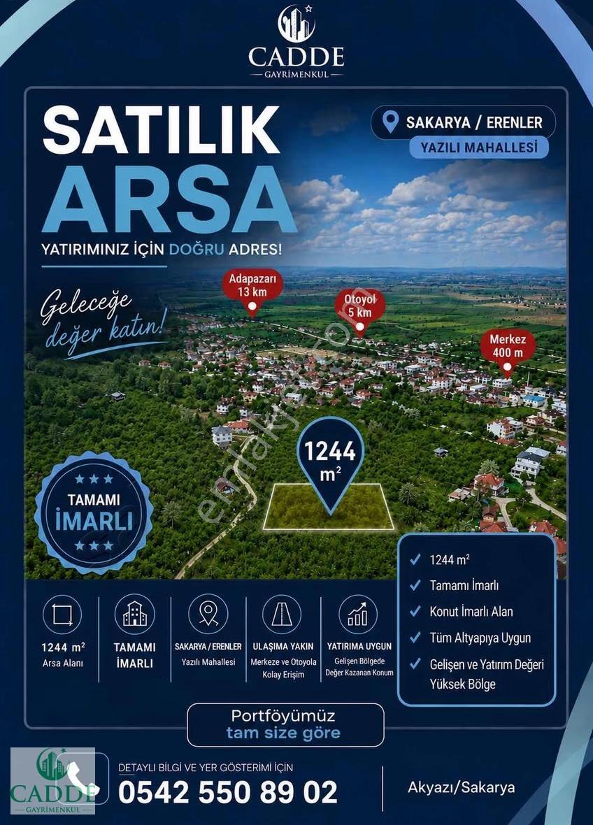 Erenler Yazılı Mahallesinde Merkeze Yakın 1244 M2 İmarlı Arsa - Görsel 7