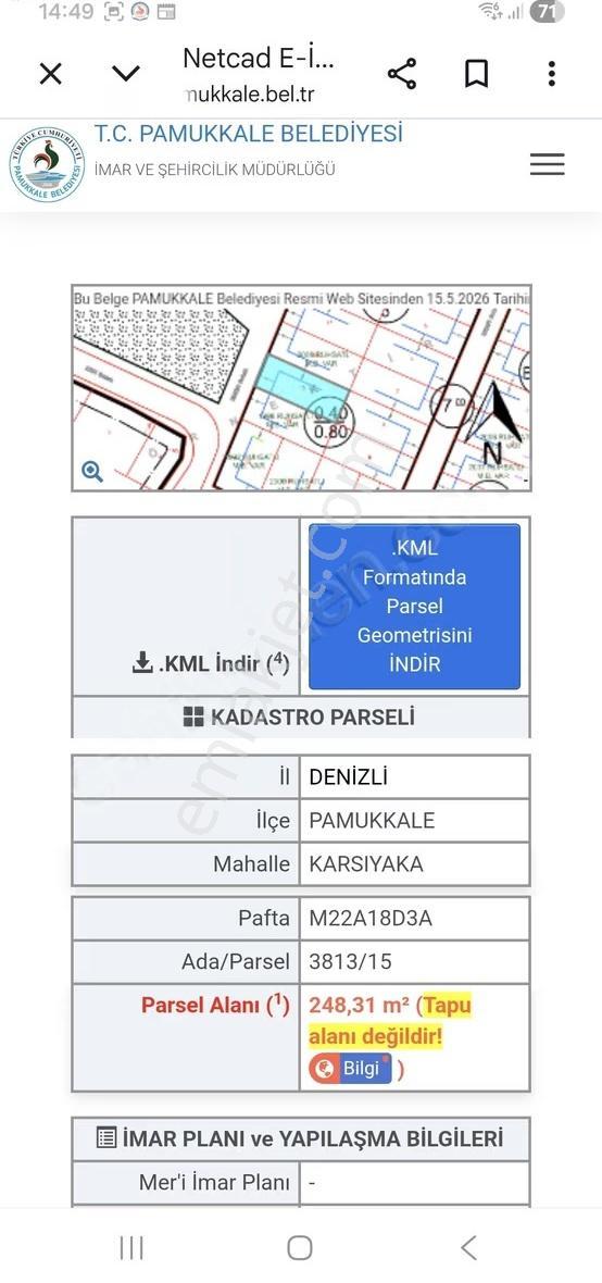 Pamukkale Karşıyaka Mahallesinde Park Cepheli Satılık Arsa - Görsel 14
