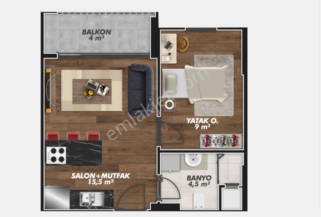 Century 21' Den Cumhuriyette Havuzlu 1+1 Daire - Görsel 8