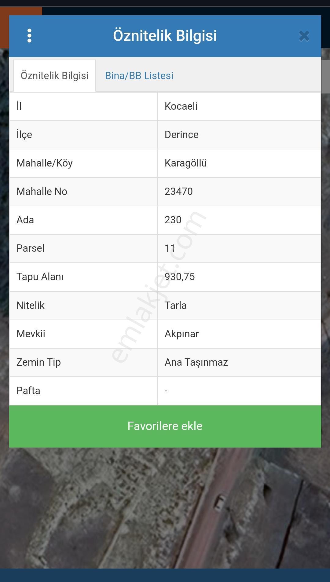 Kocaeli Derince Karagöllü Akpınar Mevkiinde Satılık Yatırımlık Arsa - Görsel 2