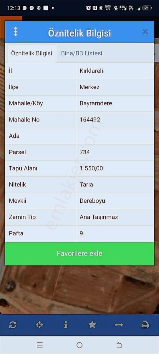 Araç Takasına Uygun Kırklareli İl Merkezi Bayramdere 232 M2 Arsa - Görsel 10